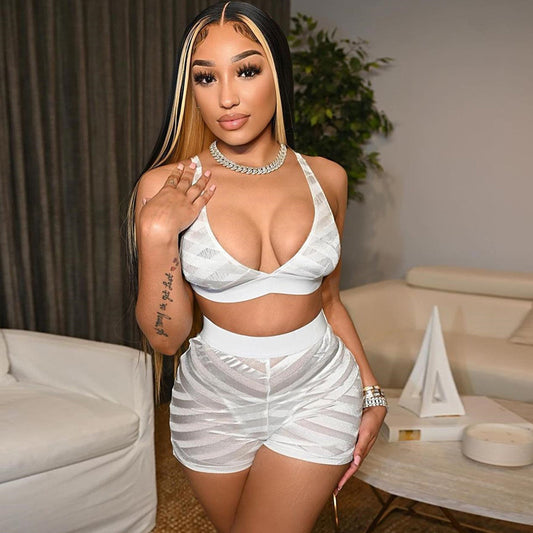 Hollow-cut Low-cut Corset High Waist Pack Hip Shorts Suit