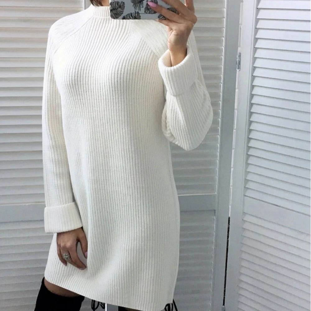 Casual Turtleneck Long Sleeve Dress