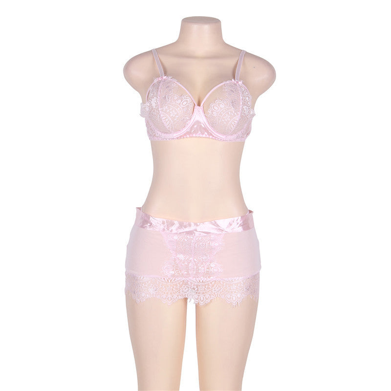 Three-point underwire bra set