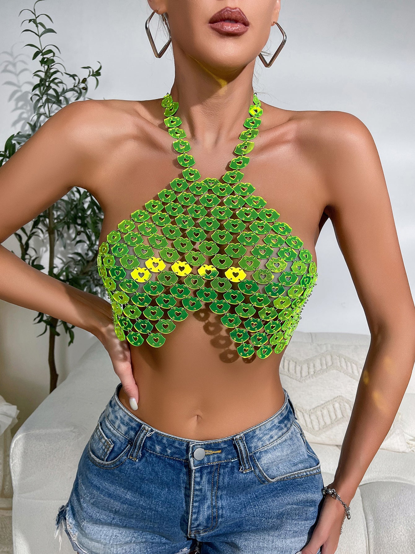 Sexy Backless Halter Love Vest