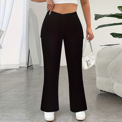 Ins European And American Fashion Slim Fit Plus Size Black Trousers