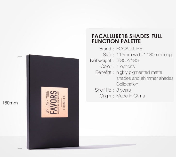 Focallure Pro - 18 Colors Glitter and Matte Eyeshadow