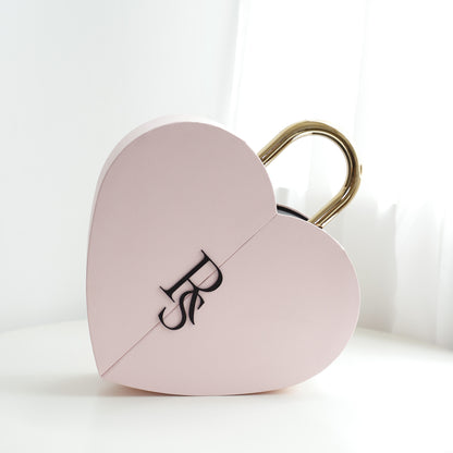 Flower Color Material Valentine's Day Lock Cylinder Gift Box Flower Love Box Heart-shaped Metal Portable