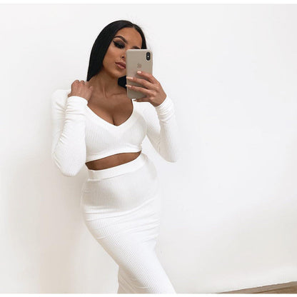 Pit strip long sleeve two-piece suit