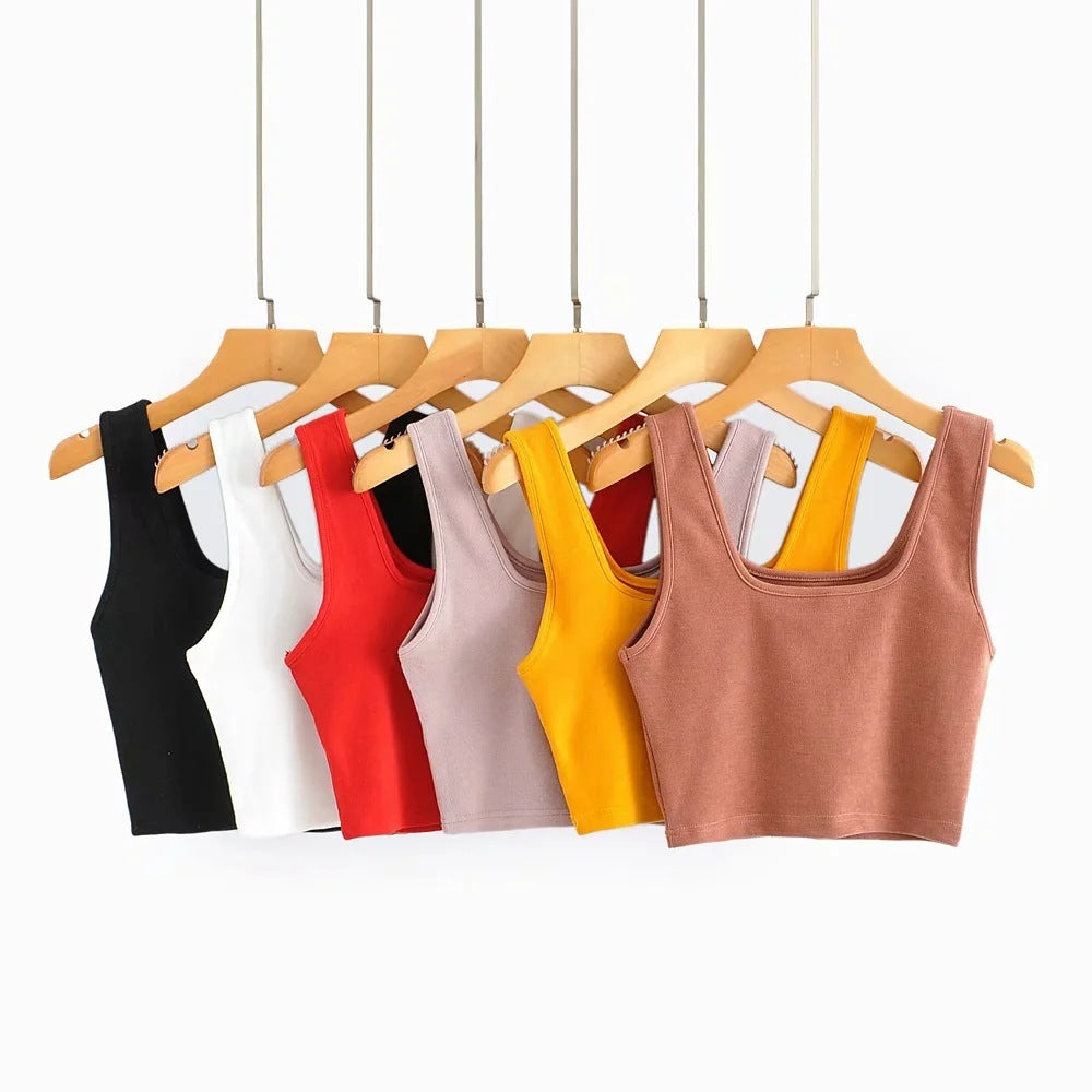 Solid color vest with shoulder straps