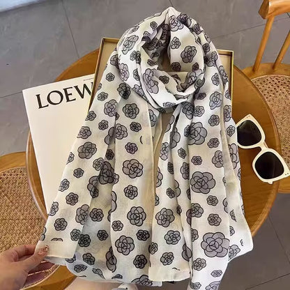Cotton And Linen Scarf Thin And Silky Shawl Travel Sun-proof Beach Towel For Women