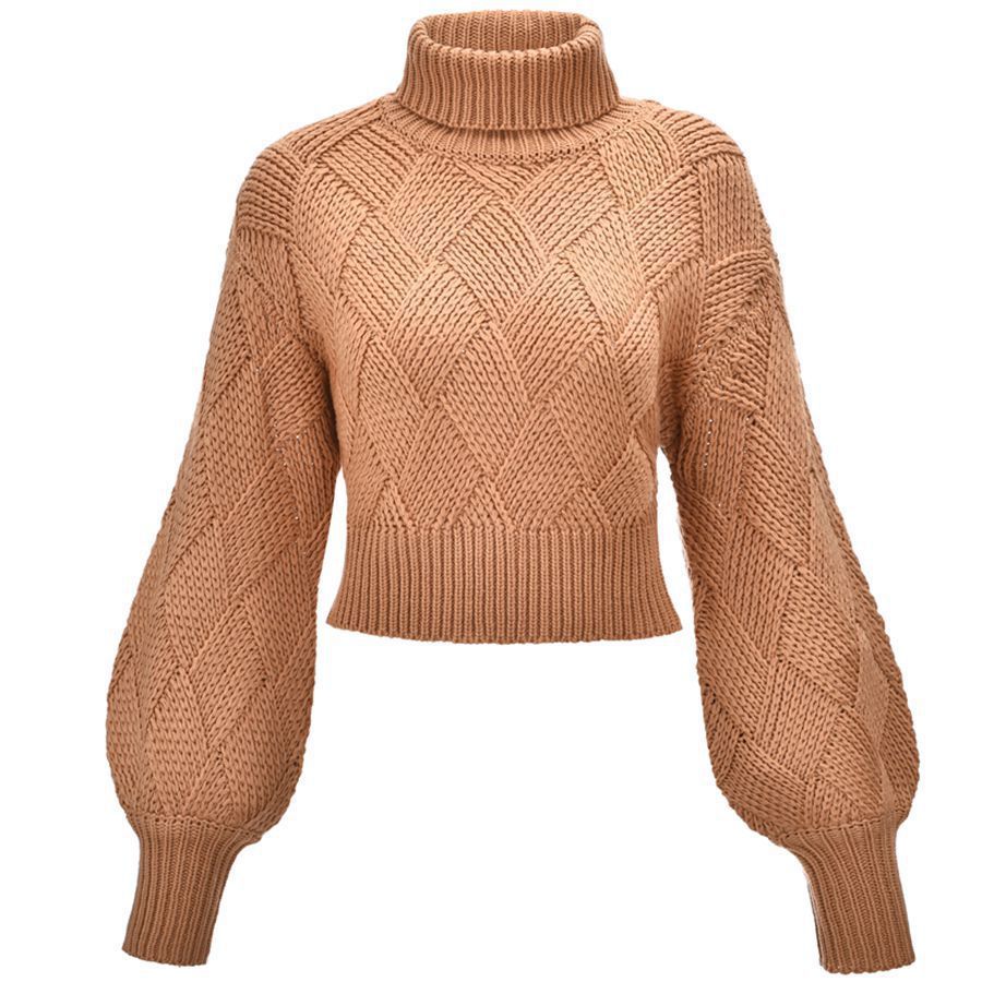 Women's Loose Solid Color Turtleneck Sweater
