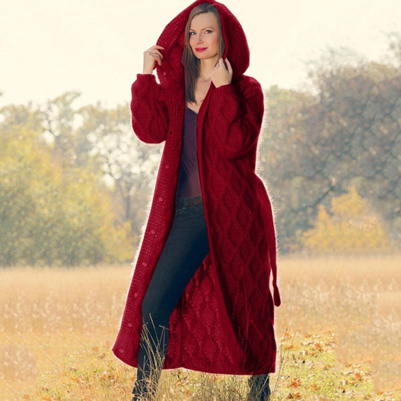 Loose knit cardigan long sweater