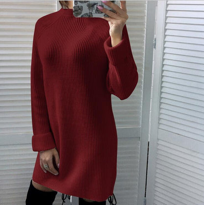 Casual Turtleneck Long Sleeve Dress