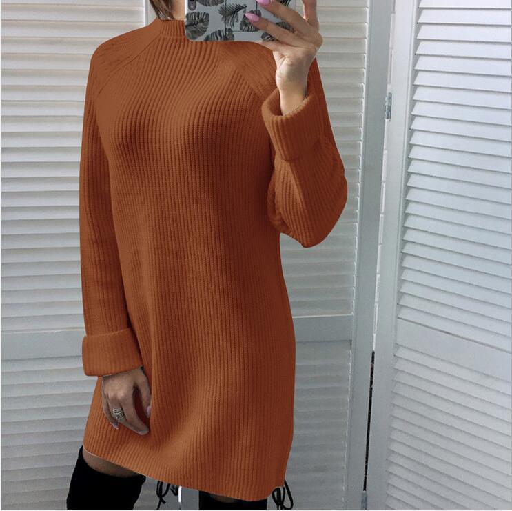 Casual Turtleneck Long Sleeve Dress