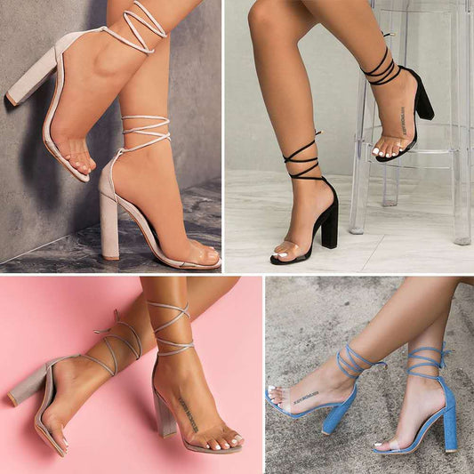 Women's strappy high-heeled sandals