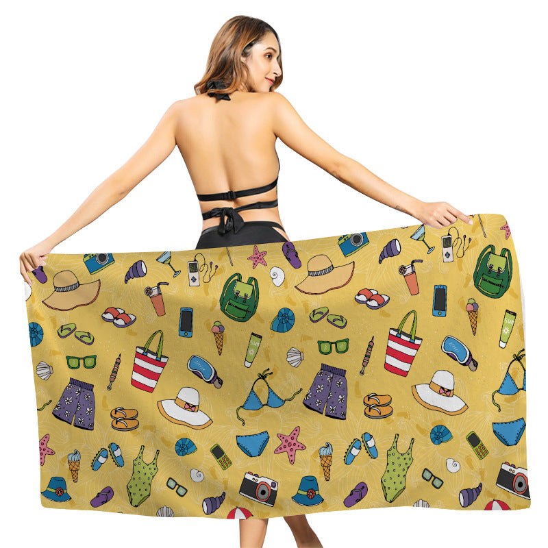Creative Print Sunscreen Beach Towel Shawl