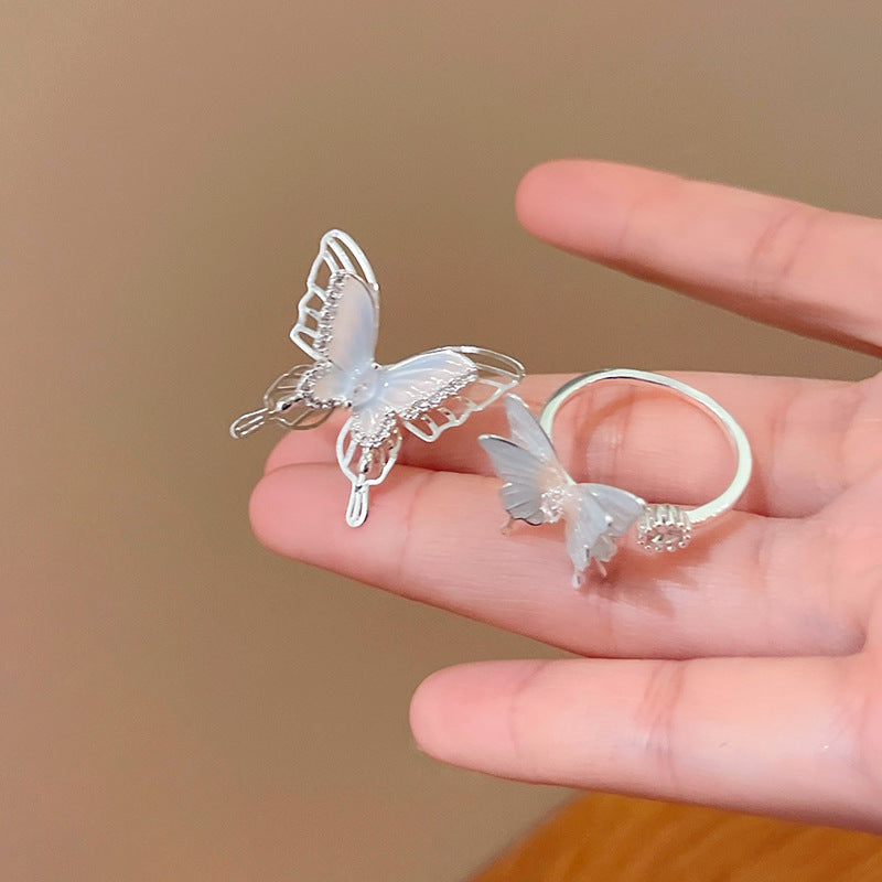 Korean Style Fairy Temperamental Colorful Butterfly Ring