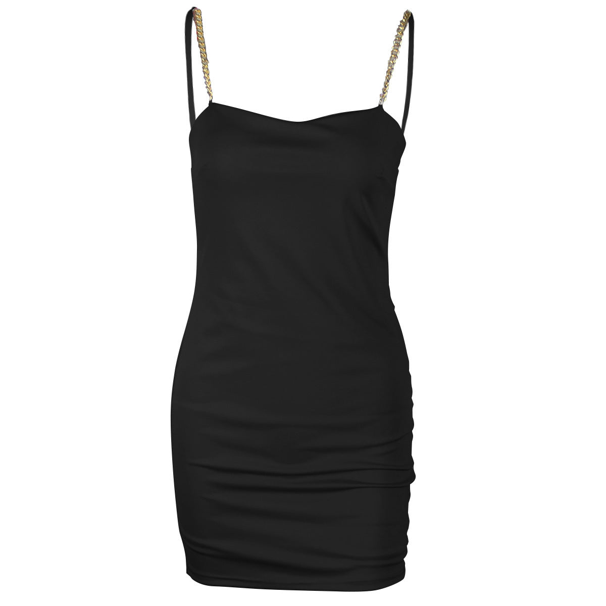 Sexy Low-cut metal Halter Dress With Hip Wrap