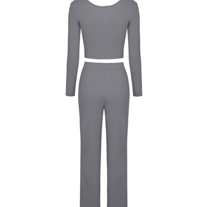 Fashion Suit Solid Color Casual Two-Piece Suit