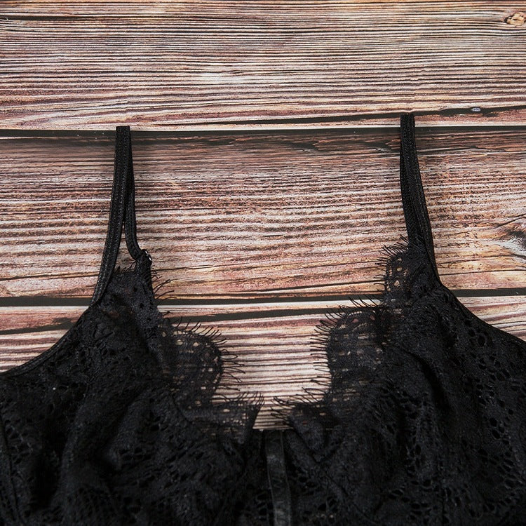 Sexy Lace And Eyelashes Sexy Breast Support Underwear Bottoming Bodysuit