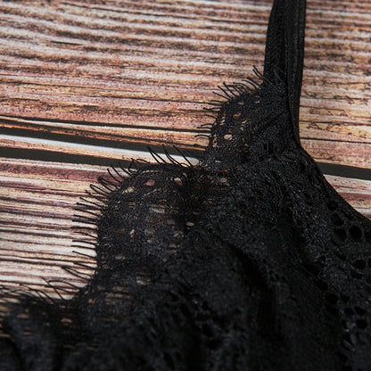 Sexy Lace And Eyelashes Sexy Breast Support Underwear Bottoming Bodysuit