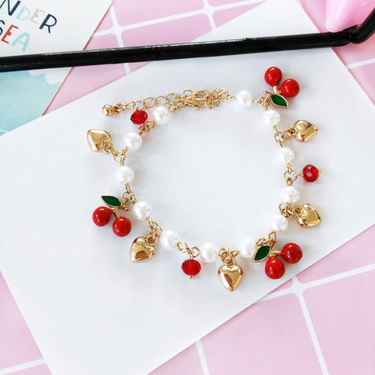 Cherry Love Temperament Pearl Fashion Bracelet