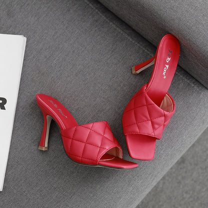 European And American Summer Style Stiletto Rhombus Sandals And Slippers