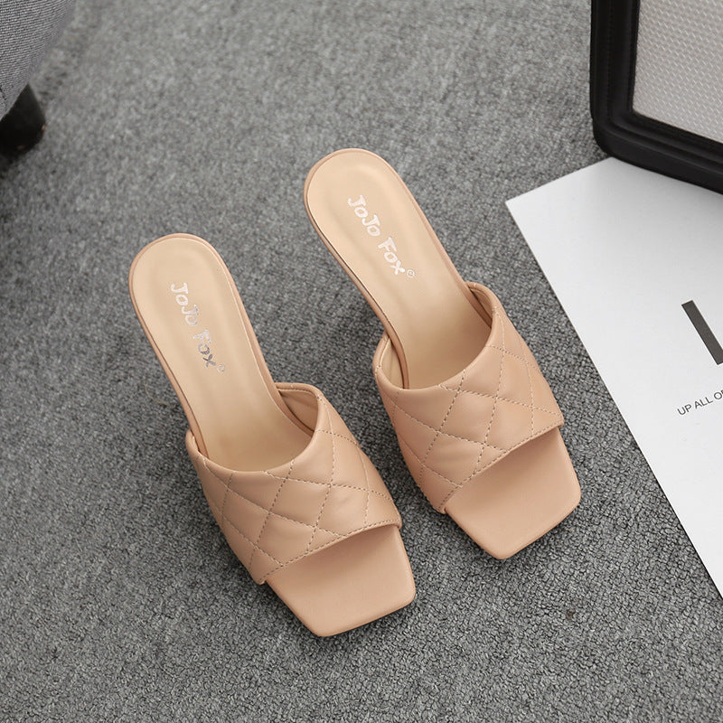 European And American Summer Style Stiletto Rhombus Sandals And Slippers