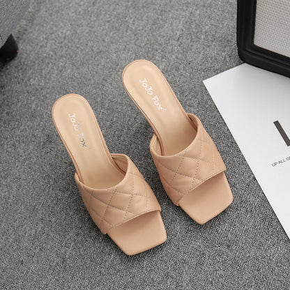 European And American Summer Style Stiletto Rhombus Sandals And Slippers