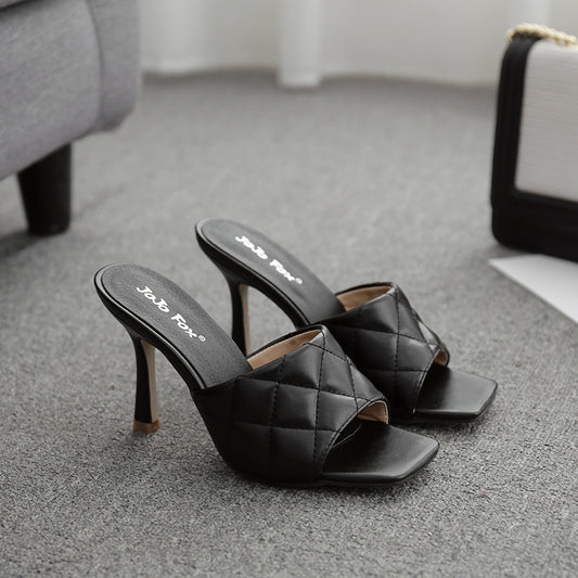 European And American Summer Style Stiletto Rhombus Sandals And Slippers