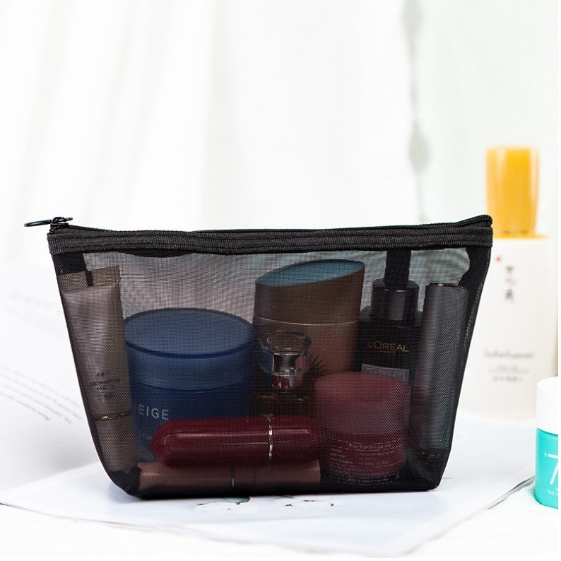 Portable Travel Toiletry Bag Transparent Mesh Toiletry Bag