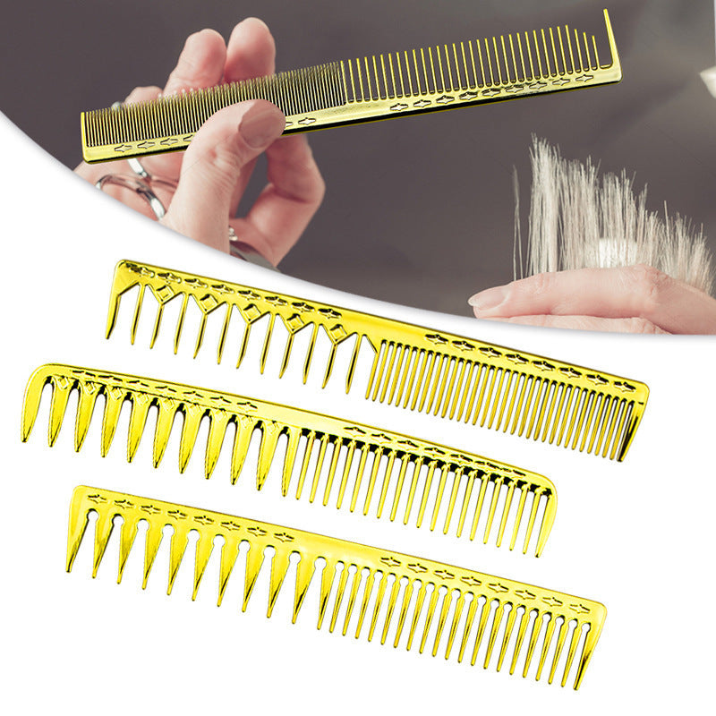 Electroplated Golden Hair Comb Professional Hairdresser Hair Salon Styling High Temperature Comb