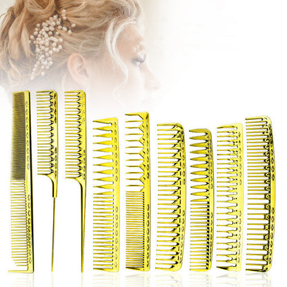Electroplated Golden Hair Comb Professional Hairdresser Hair Salon Styling High Temperature Comb