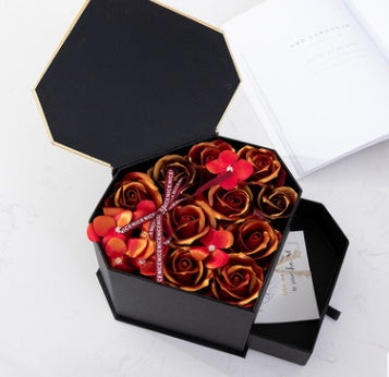 Net Red Hot Heart-shaped Drawer Soap Flower Gift Box For Girlfriend's Birthday Gift