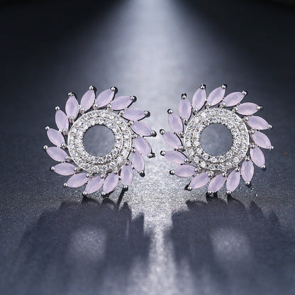 Bride's Zircon Earrings Women Luxury Dinner Gift