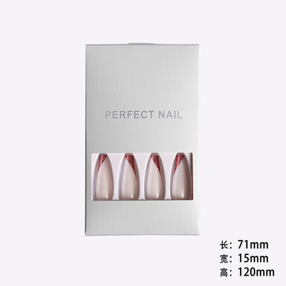Wearing Nails, Rose Gold And Beveled Edge French Manicure, Long Ballet Nails,  Nails, Finished Products, Boxed