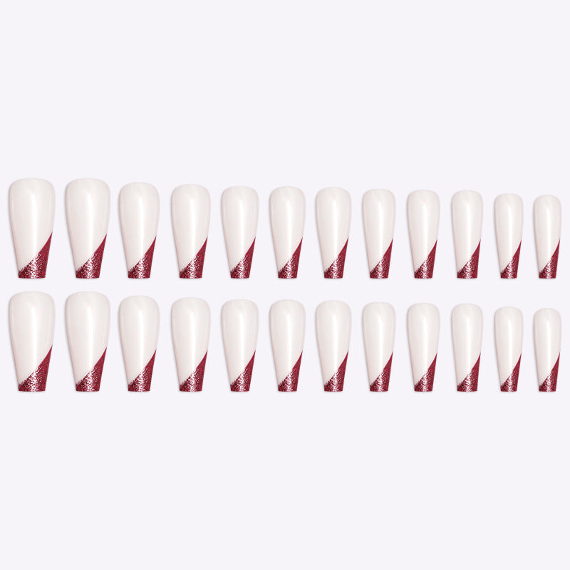 Wearing Nails, Rose Gold And Beveled Edge French Manicure, Long Ballet Nails,  Nails, Finished Products, Boxed