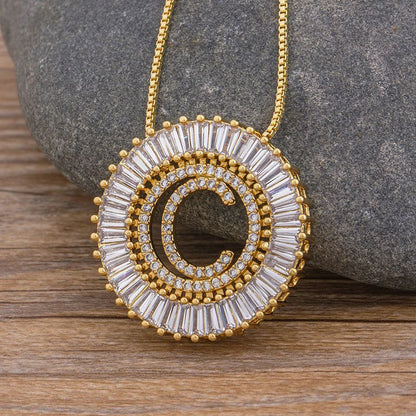 Classic A-Z Initials Letter Pendant Name Necklace