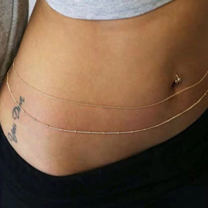 Waist-Chain Jewelry Double-Bead Sexy Fashion Golden Ladies Party-Gift Female Summer