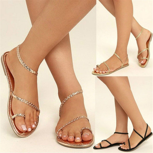 Summer Flat Shaved Leather Fish Mouth Viscose Shoes Fashion Sandals