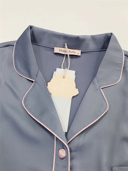 Cardigan Pajamas Women Ice Silk Home Service Suit