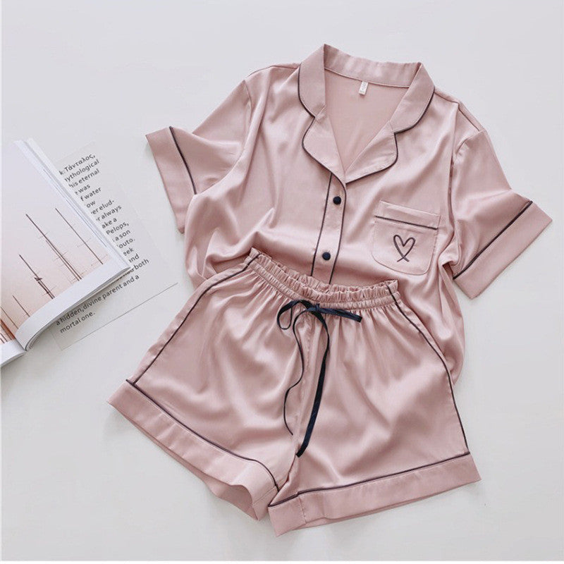 Cardigan Pajamas Women Ice Silk Home Service Suit