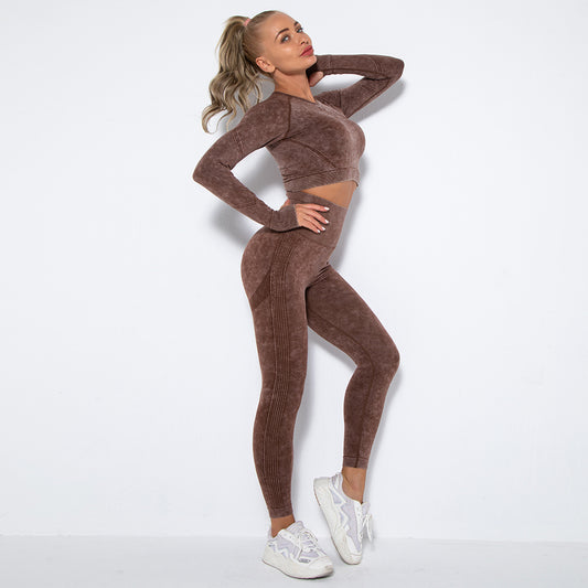 New Seamless Washable Smiley Yoga Suit