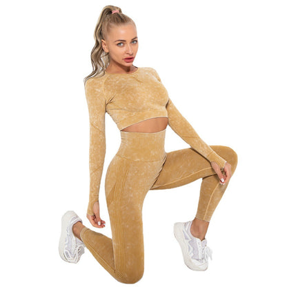 New Seamless Washable Smiley Yoga Suit