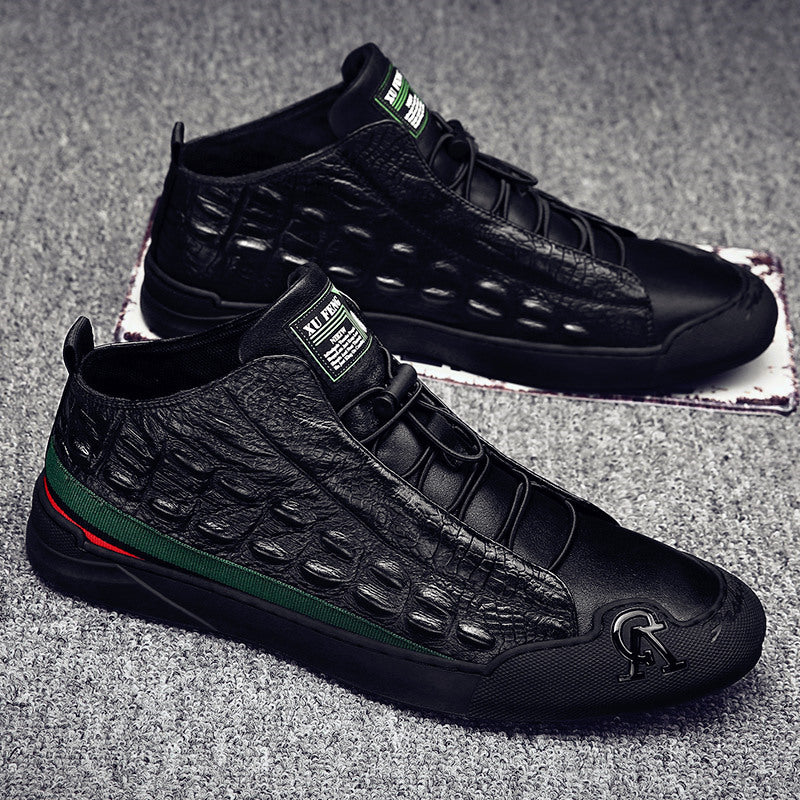 Plus Velvet Thick Warm High-top Cotton Shoes Men's Leather Martin