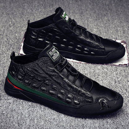 Plus Velvet Thick Warm High-top Cotton Shoes Men's Leather Martin