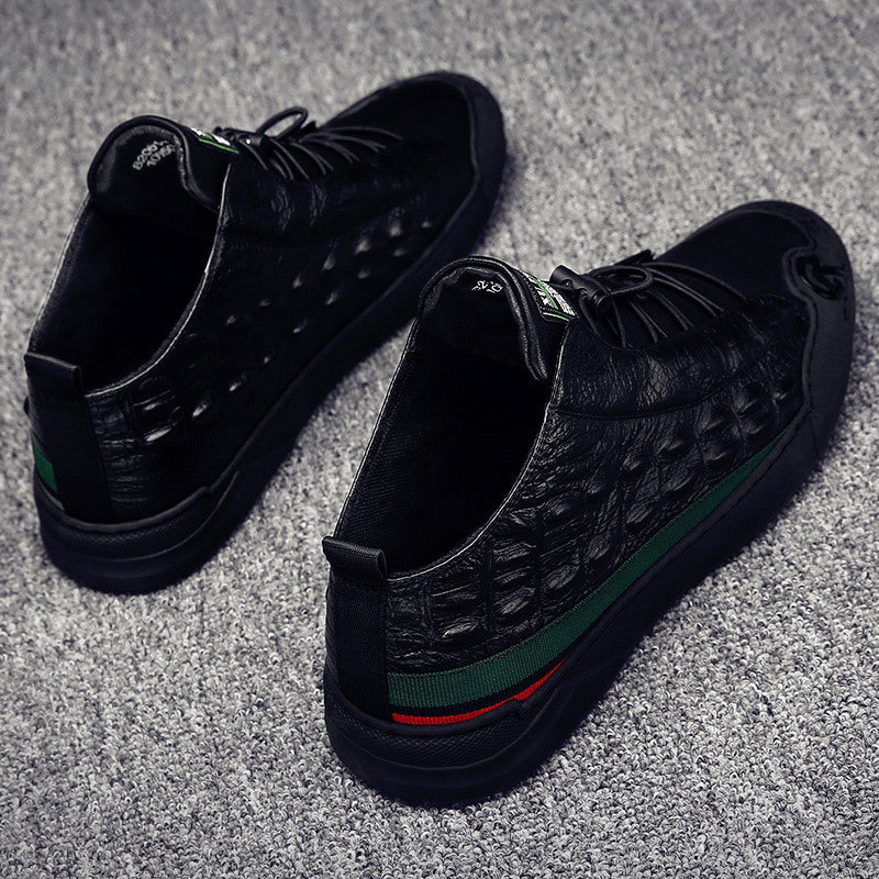 Plus Velvet Thick Warm High-top Cotton Shoes Men's Leather Martin