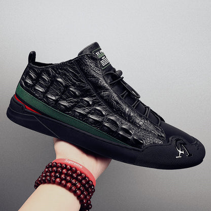 Plus Velvet Thick Warm High-top Cotton Shoes Men's Leather Martin