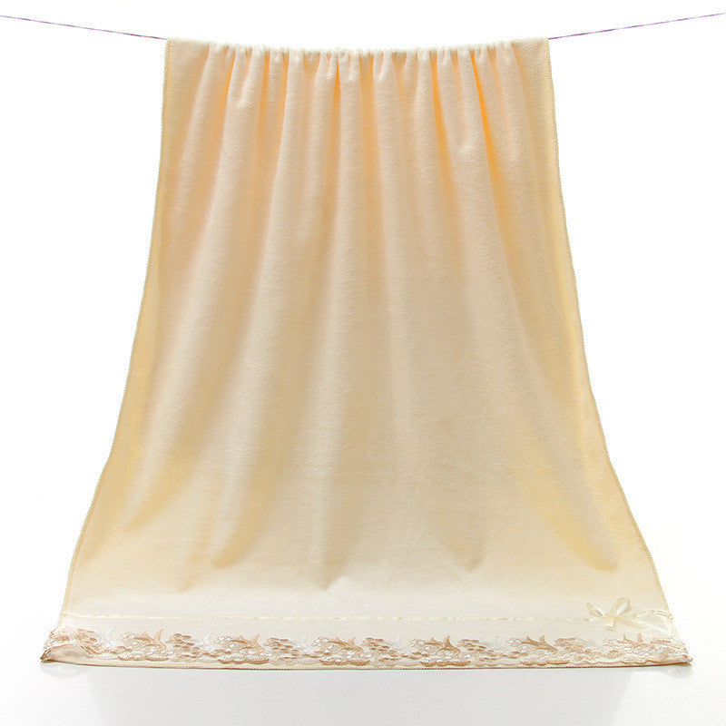 Microfiber Cartoon Applique Embroidered Large Bath Towel Thickened Absorbent Beach Towel