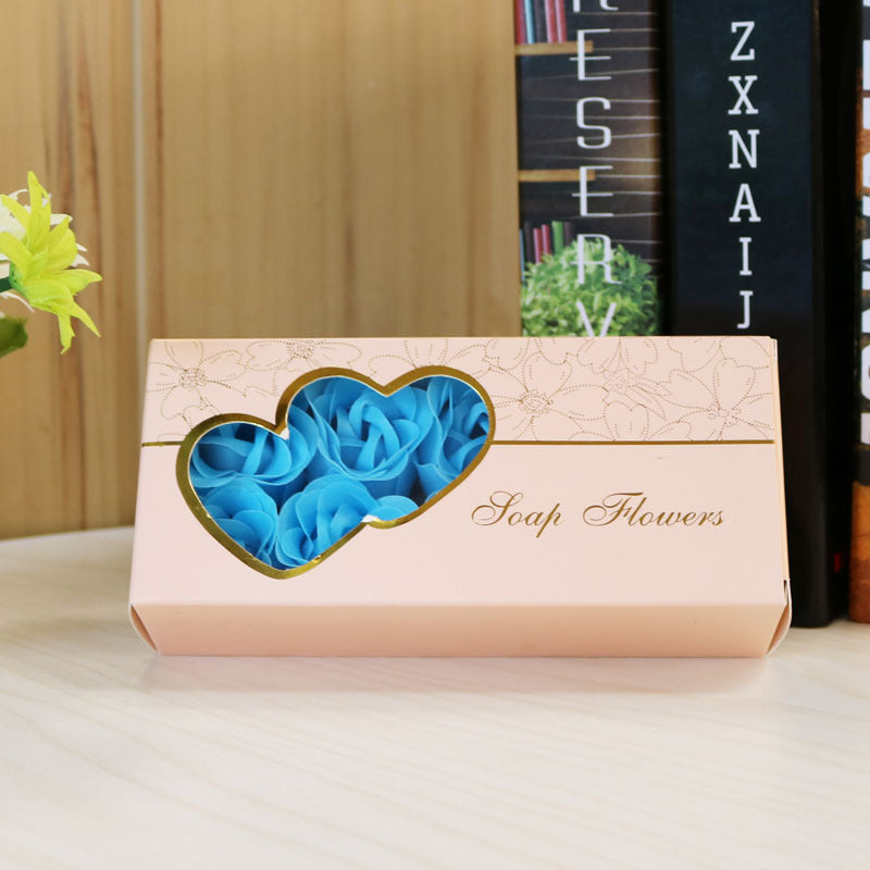 10 Artificial Rose Soap Flower Wedding Gift Box