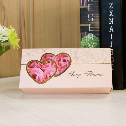 10 Artificial Rose Soap Flower Wedding Gift Box