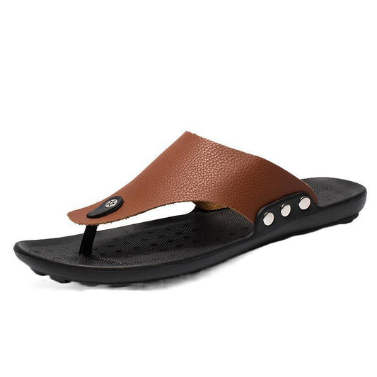 Slippers Men's Flip Flops Non-slip Flip-Flops Toe Pure Color Korean Sandals