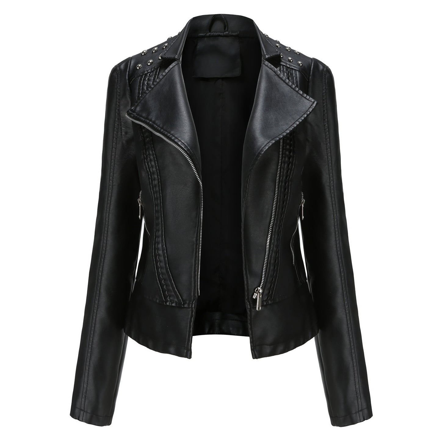 Spliced Faux Leather Suede Jacket Women Black Moto Coat Punk Camel Suede jaquetas couro Casaco chaquetas PU Slim Jacket