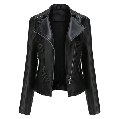 Spliced Faux Leather Suede Jacket Women Black Moto Coat Punk Camel Suede jaquetas couro Casaco chaquetas PU Slim Jacket